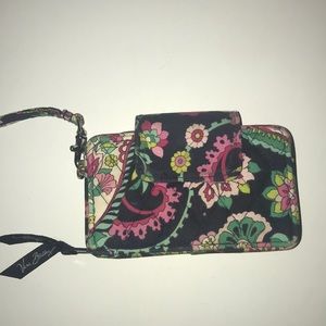 Vera Bradley navy floral ziparound wristlet wallet